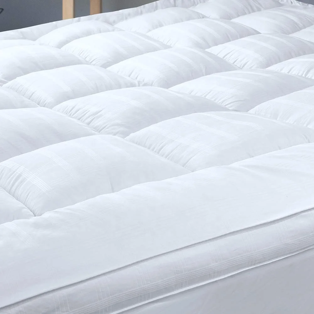 Eco-friendly 100% Cotton Cover Hotel Collection Extra Thick 100% Polyester Gel Fiber Filled Bed Mattress Topper