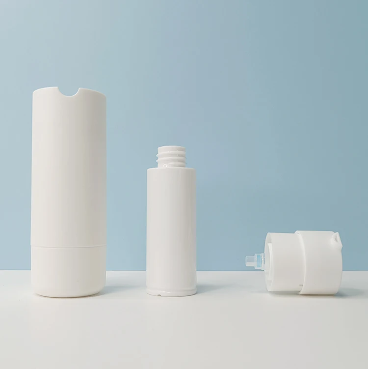 Luxury empty cosmetic lotion serum oil custom logo matte White frosted airless pump bottle for sunscreen cream