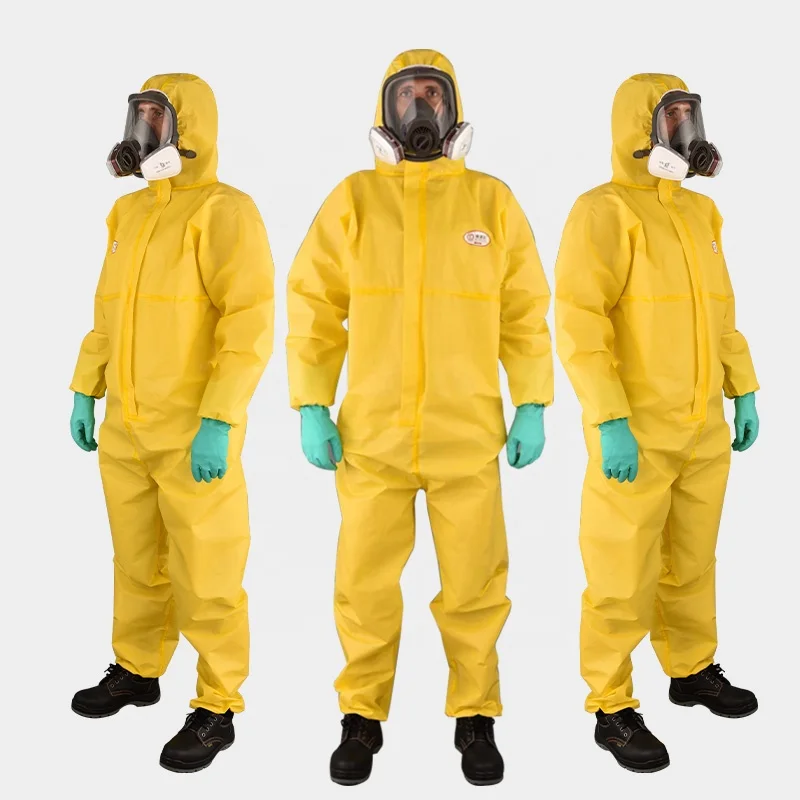 Good quality  type 3B PPE safety non woven  high concentrations chemical liquid disposable protective coverall overall