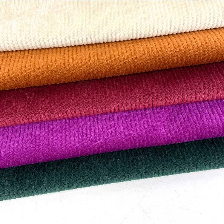 
Korean Velvet Fabric Warp Knitting Dyeing Striped Pit Corduroy Fabric 100% Polyester Elasticity Sportswear Knitted Fabric 