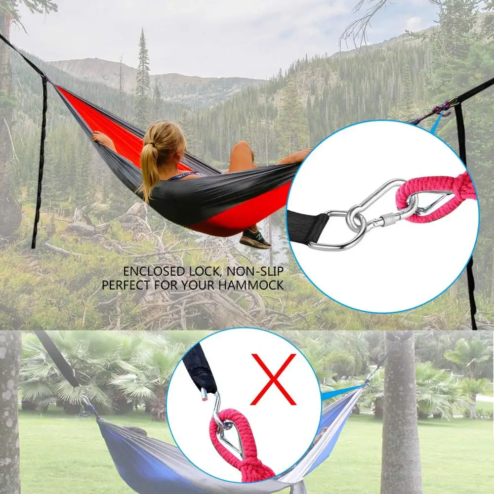 Extra Duty Polyester Tree Swing Hanging Kits Strap with Carabiner Rated for 1200lbs