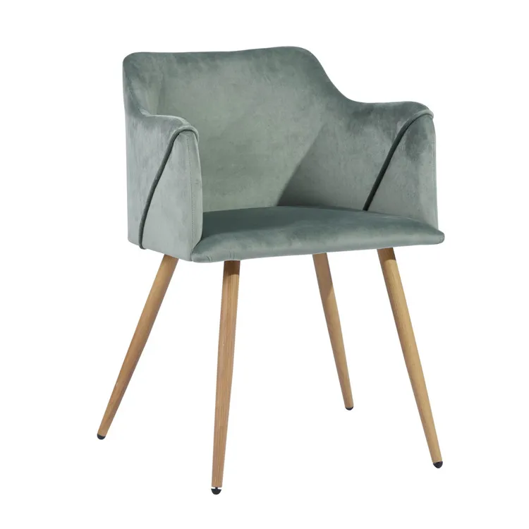 OEM high quality luxury soft comfortable velvet dining chairs with wood oak leg dining table and chairs velvet fabric