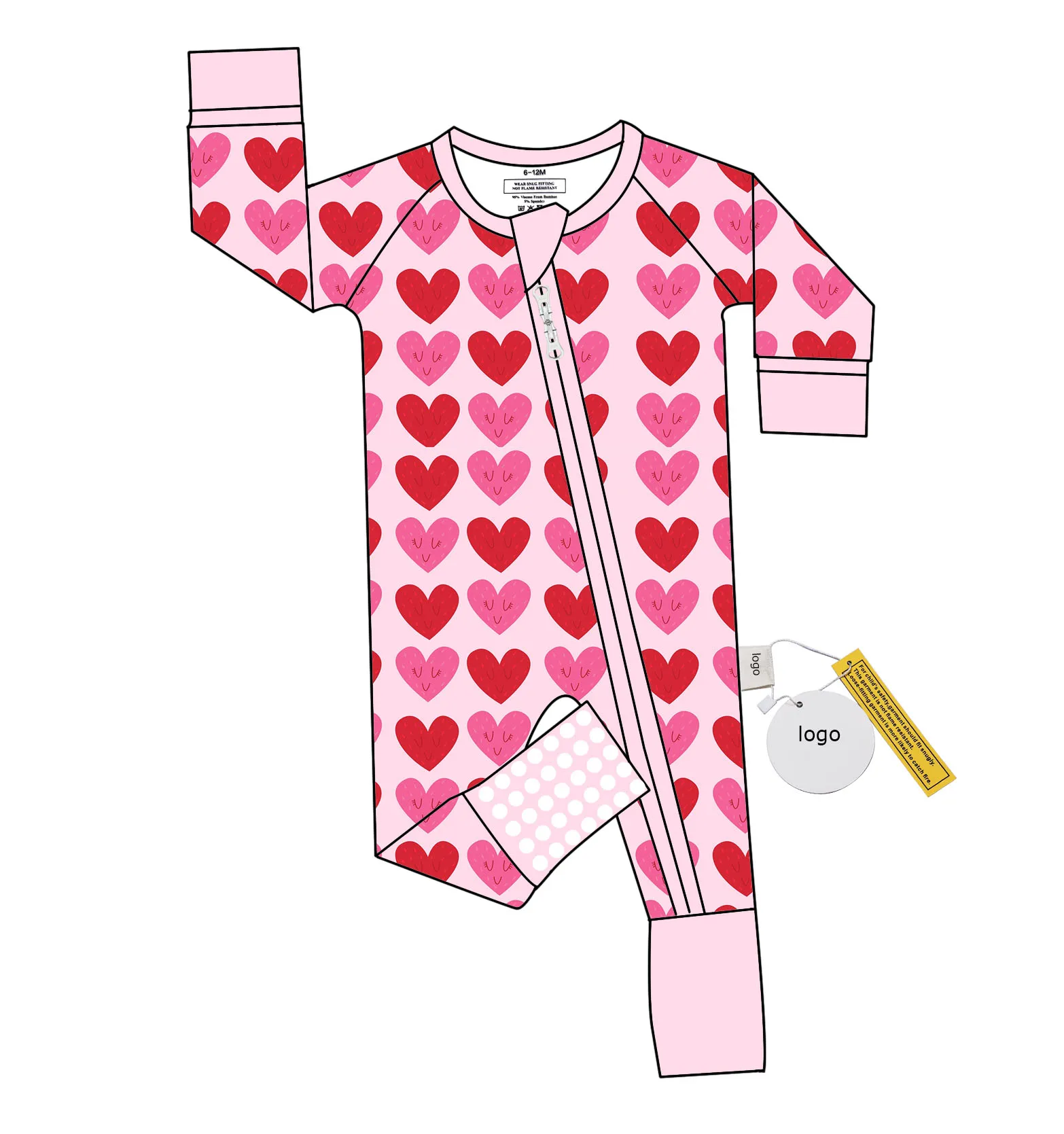 Newest Custom Print Baby Onesie and Clothing Sets 95% Bamboo 5% Viscose Keli Bear Branded Fabric Baby Clothes