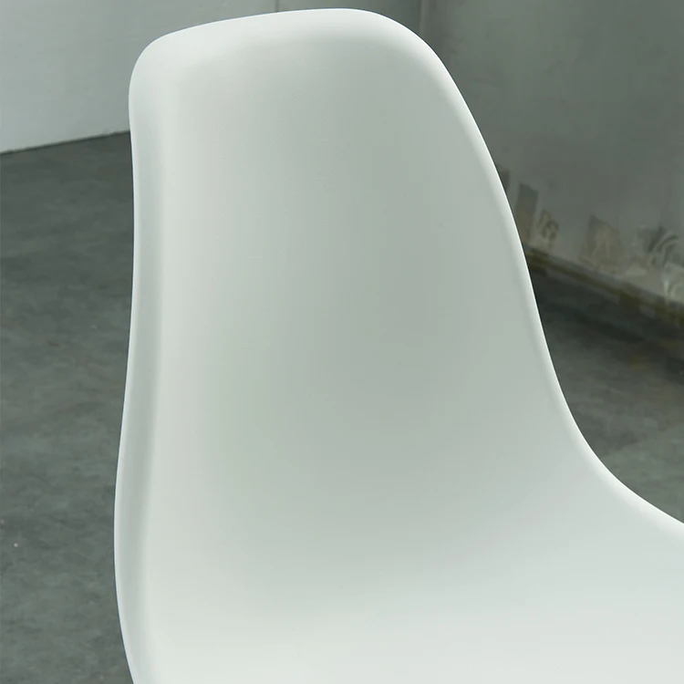 
Wholesale Price Modern Design White Plastic Chair Wood Leg Dining Chairs 