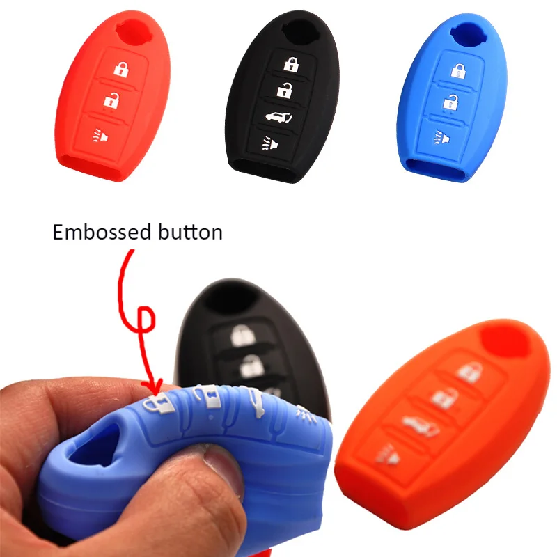 colorful silicone car key case for nissan remote key