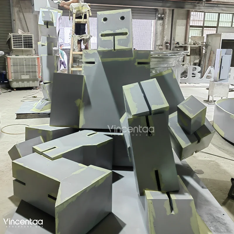 Vincentaa New Design Large Mall Outdoor Sculpture Ornaments Stainless Steel Toy Artwork Sculptures Statues