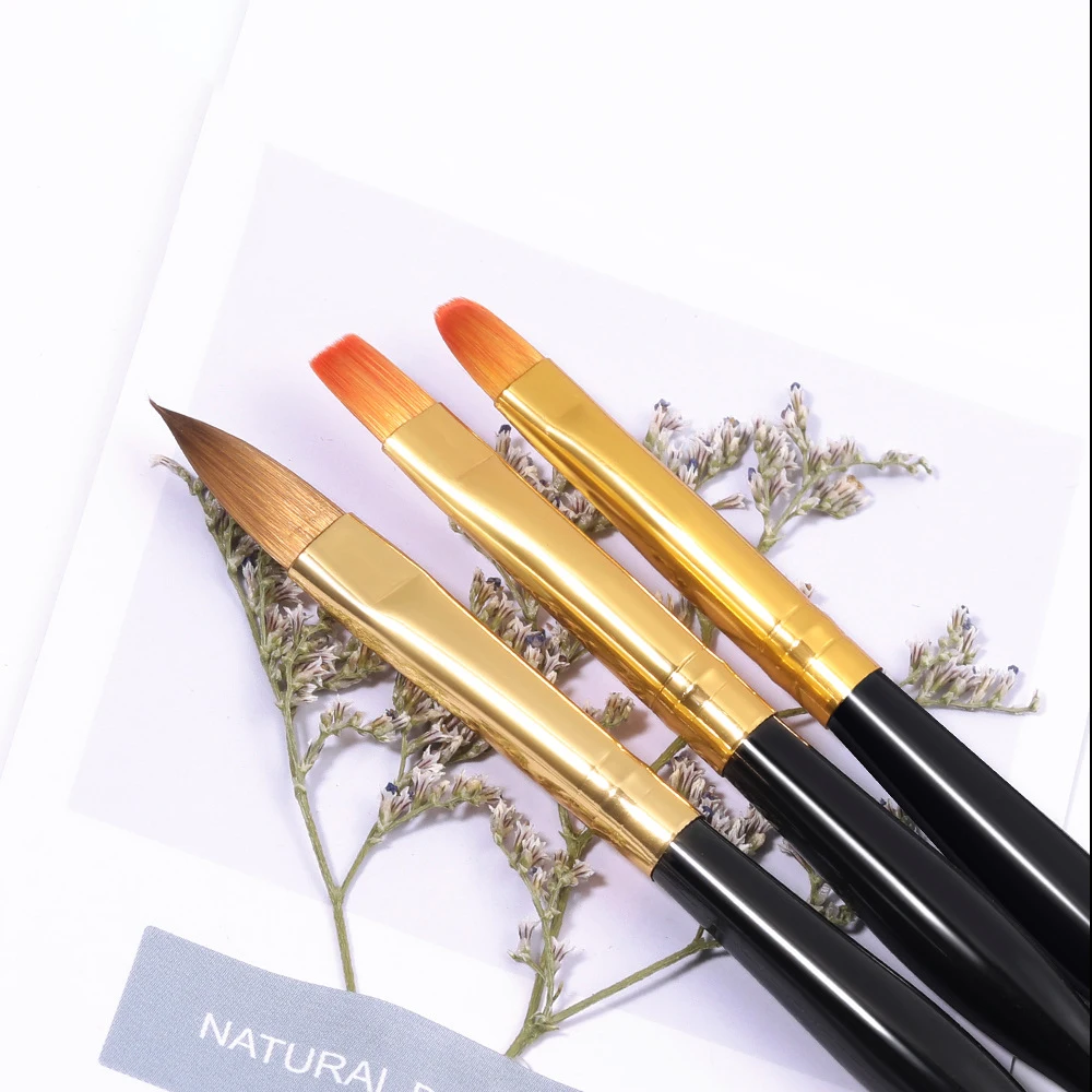 DIY nails 3 pcs double-end private label nail art brush set professional