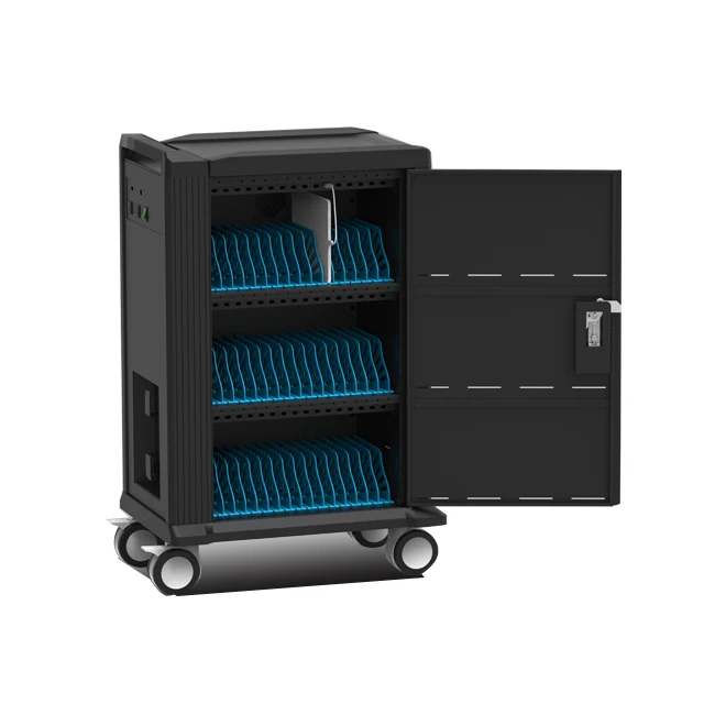 Cold Rolled Steel 48 Ways USB trolley Charging Cart with single iron door