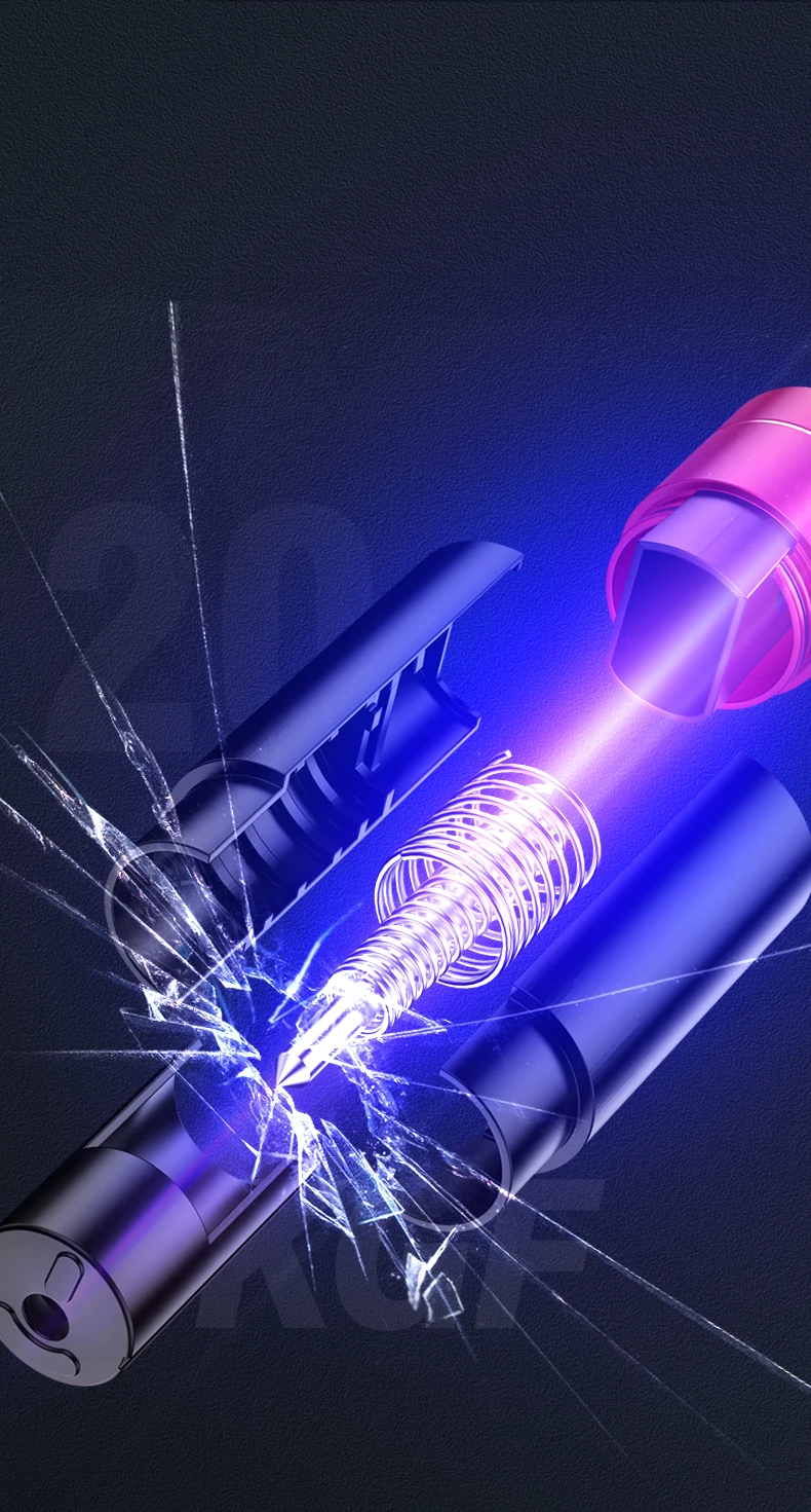 Car Safety Hammer 2in1 Mini Window Breaker Seat Belt Cutter Car Emergency Tool Window Breaker Life-Saving Escape 1S Broken Glass