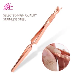 ST Future Stainless Steel Nail Art Manicure Tools Shaping Tweezers Cross Nail Clip  for Acrylic UV Gel Shaping Pinchers