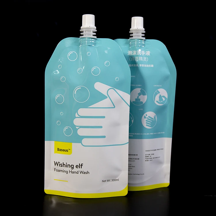 Free Sample Custom Logo 100% Recyclable PE Reusable Spout Packaging Bags For Liquid Jelly Juice Drink Oil With Suction In Stock