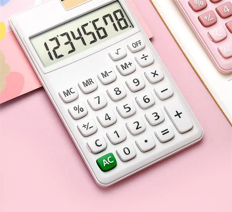 Hotselling Cheap Dual Power 8 Digits Mini School Supply Handheld Candy Color Children Solar Gift Multi-color Calculator