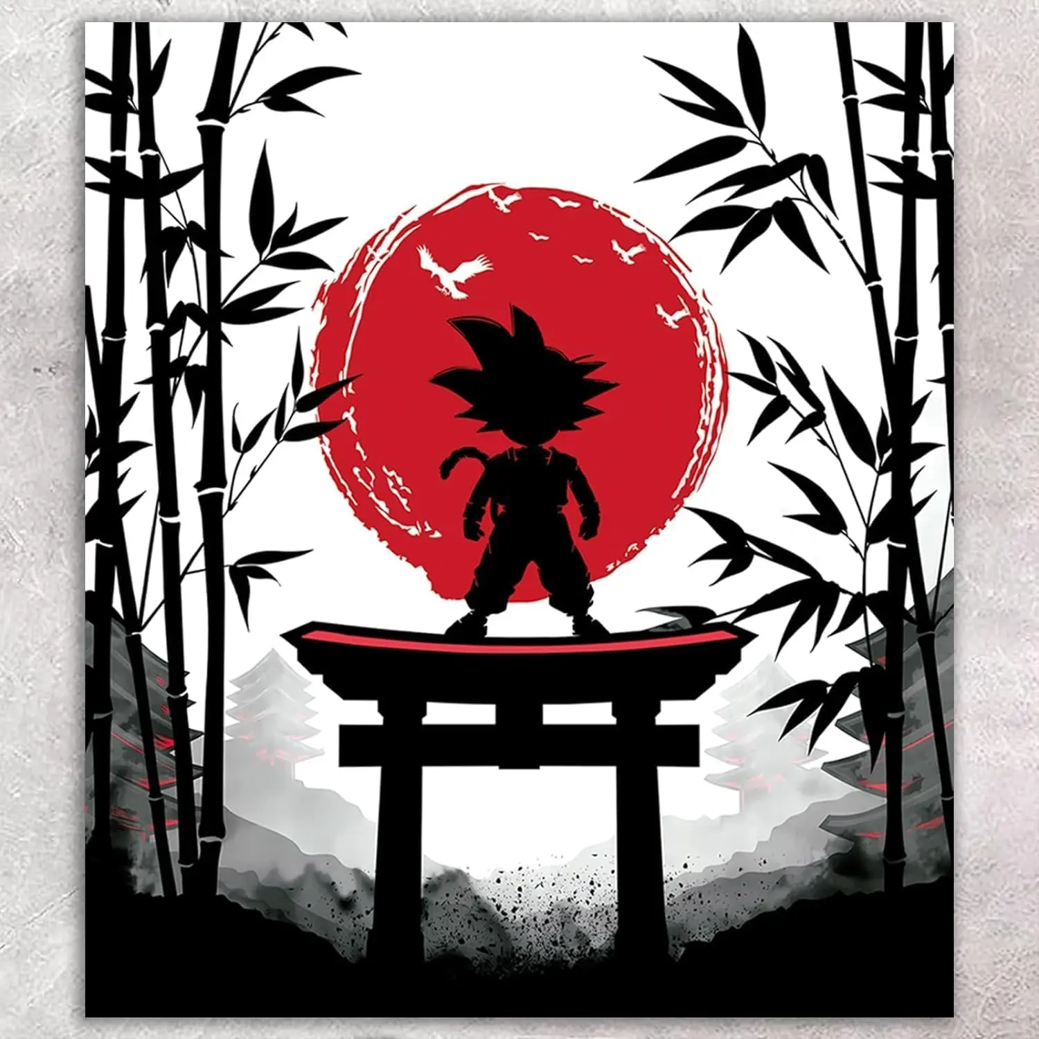 Custom Personalized  Anime Tapestry lack Forest Wall Decor Tapestry Wall Hanging Aesthetic Cool Red Sunrise Room Decor