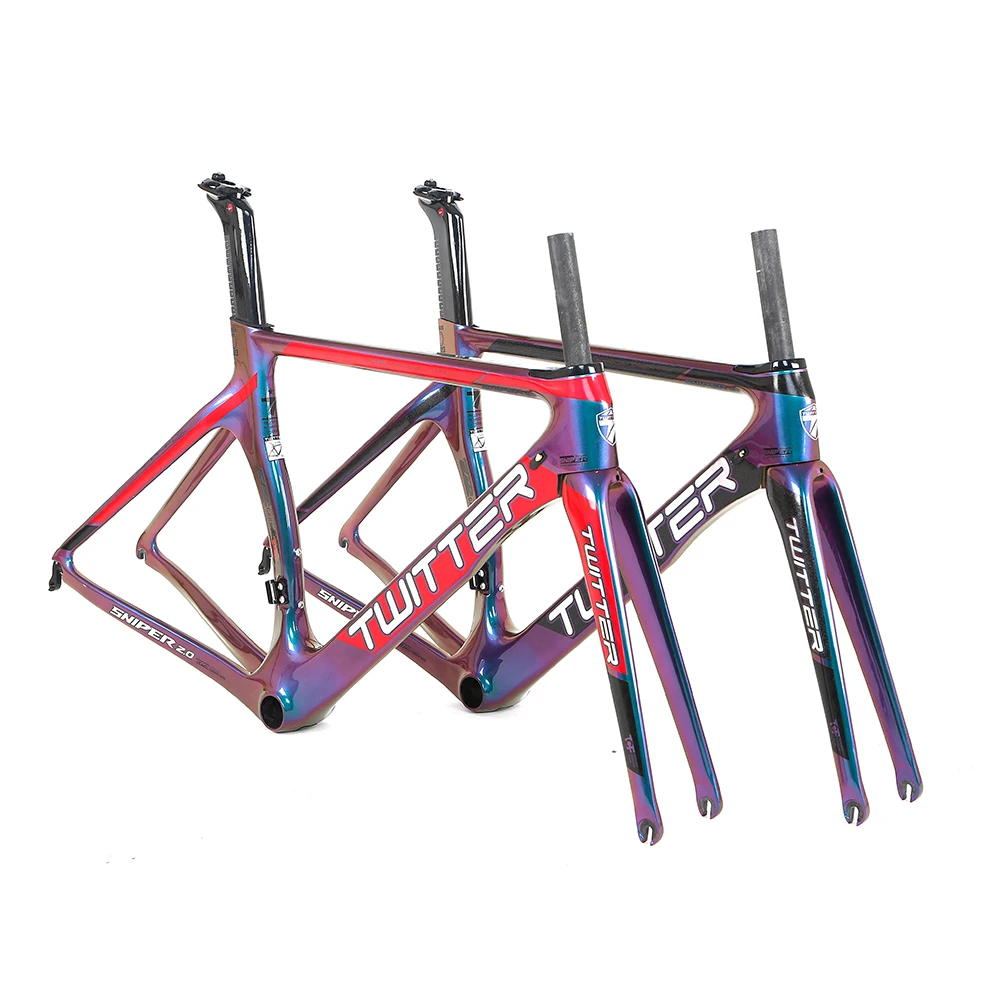 Newest CE Toray discolour  light weigh EPS Aero bicycle frame carbon road bike