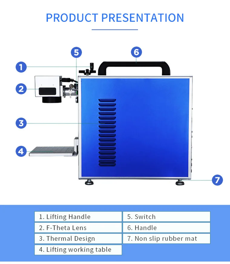 ABN laser manufacturers overall portable fiber laser marking printer machine