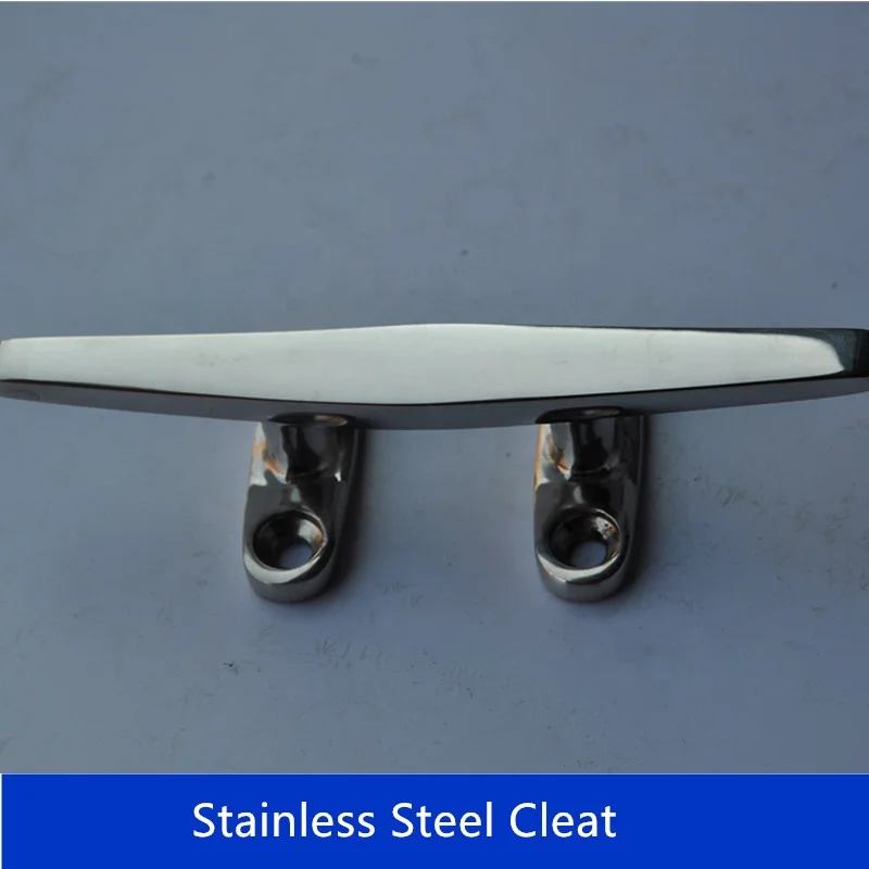 Marine Boat Low Flat Cleat 4' Heavy Duty Deck Silhouette 316 Stainless Steel From Isure Marine