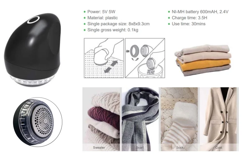 New Type Mini Plastic Coat Shavers Multipurpose Electrical Lint Remover Durable Traveling Fabric Shaver