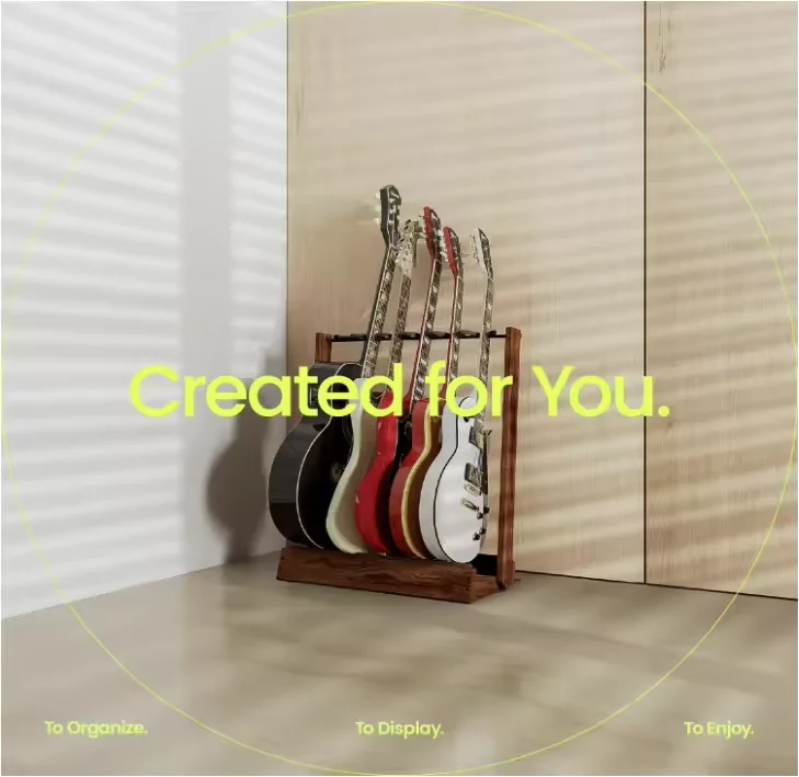 Freestanding Wood Stand Wooden Electric Guitar Floor Acoustic Stand Multi Wooden Guitar Rack for Acoustic Electric Bass Guitars