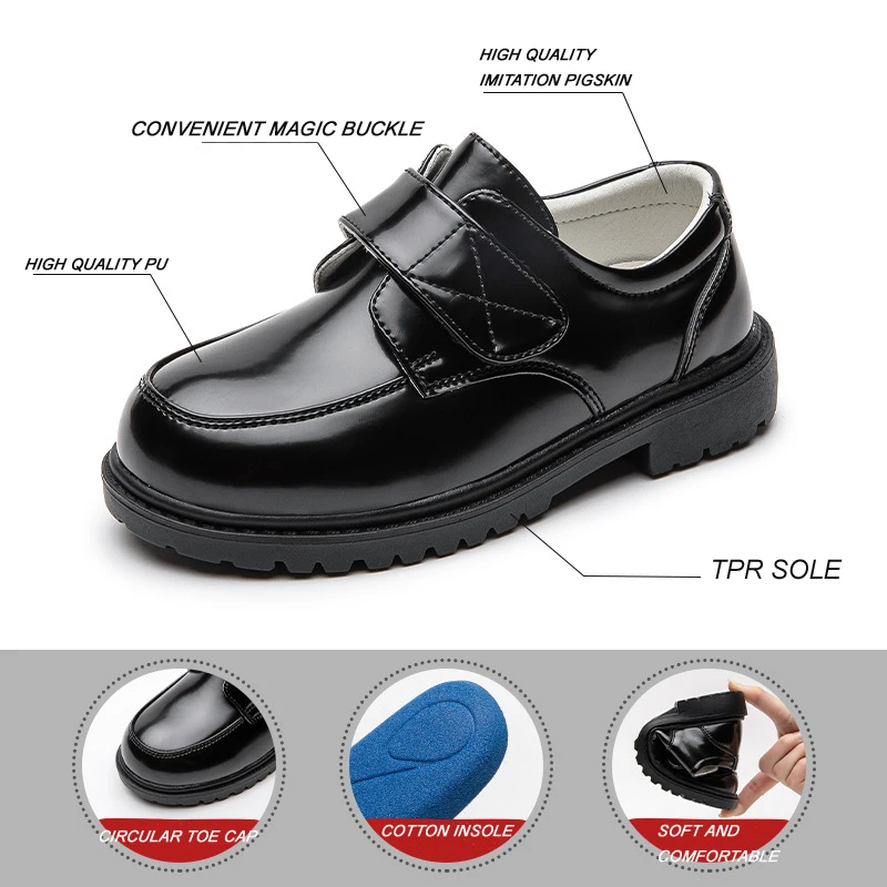 26-42#Factory Bulk Children Black Toddler Boys Lace Up Casual Shoes Comfort Walking School Shoes for Kids