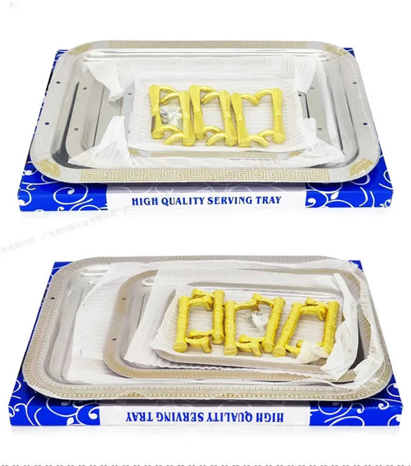 Gold Mirror Tray Luxury Custom Silver Buffet Wholesale Meal Hotel Serving Trays