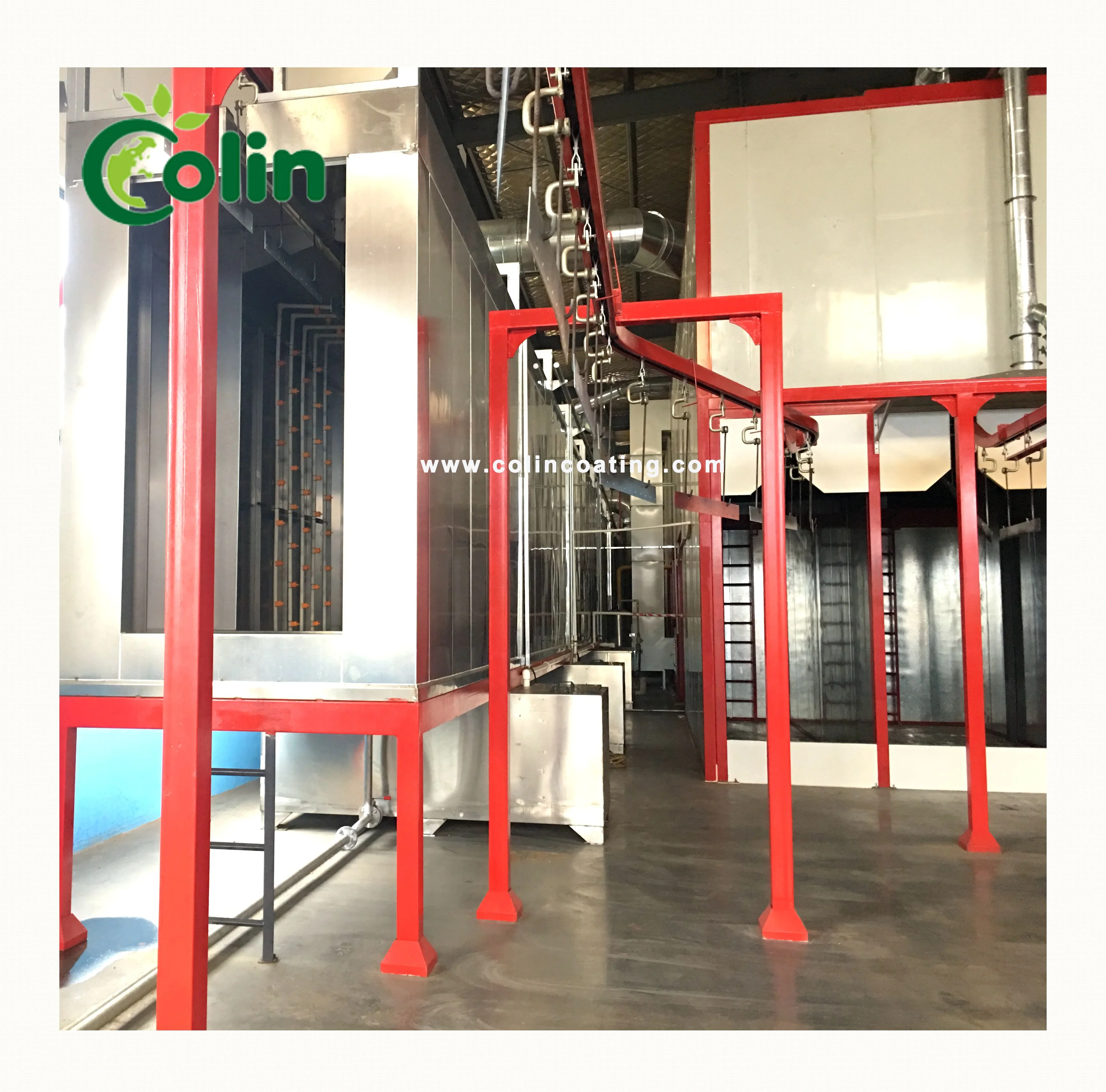 Full Automatic Powder Painting Line Powder Coating Line For Steel Pipes