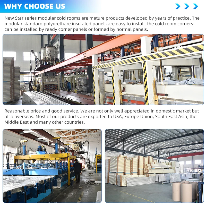 50mm manefacture product Non-slip aluminum plate PU sandwich panel cold chamber walk in chiller