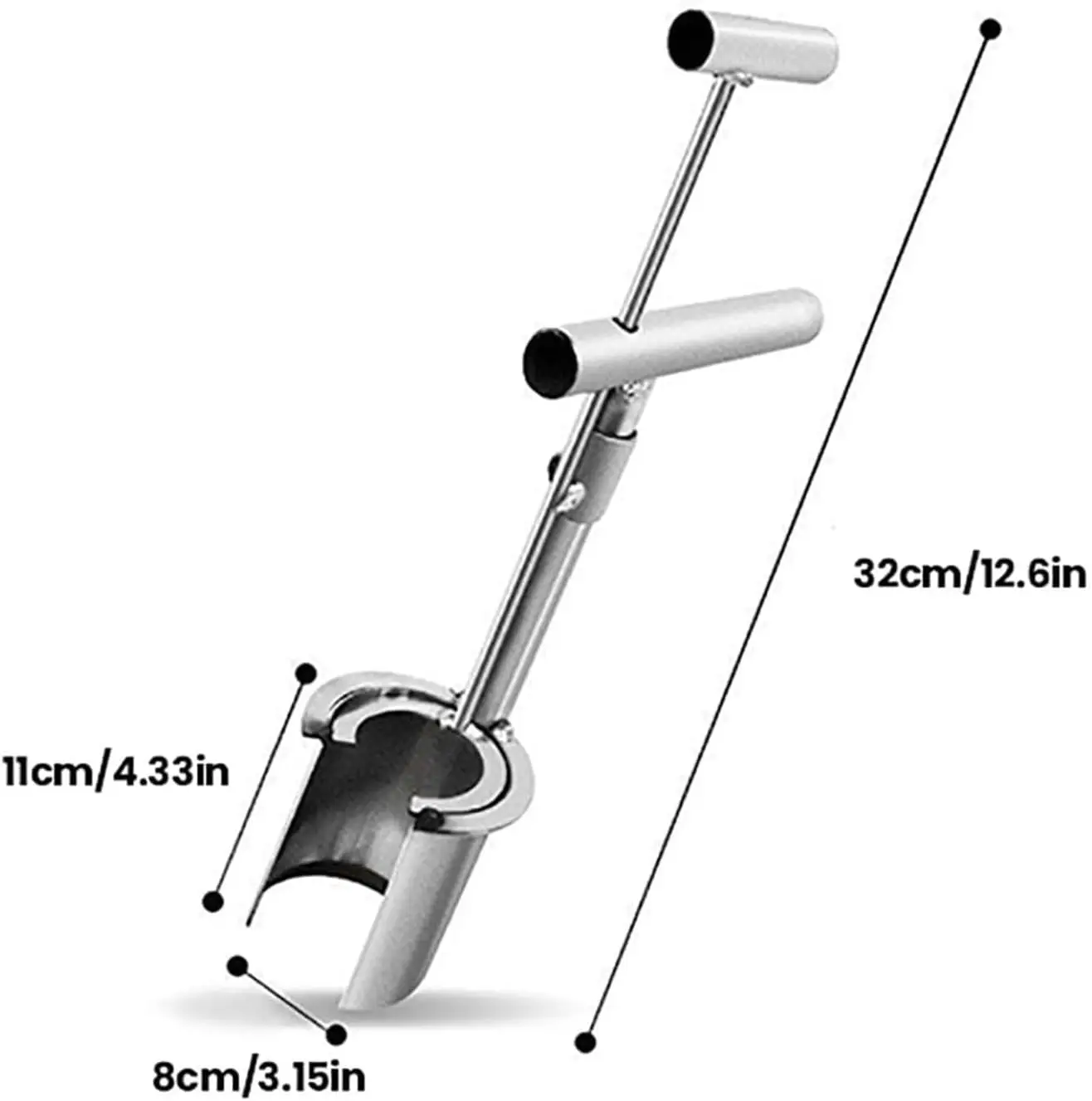 Handheld Bulb Planter Tools Stainless Steel Planting Garden Tools with Long Handle Soil Sampler Lawn Aerator