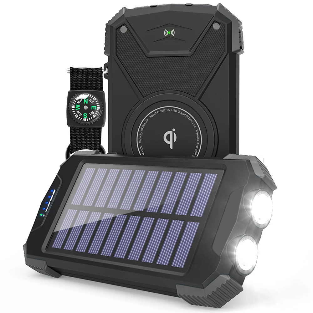 
 Лучший мобильный телефон солнечное зарядное устройство в PN-W05 10000 мАч Qi Solar Power Bank Внешняя батарея задняя крышка для вашего мобильного телефона зарядное устройство  