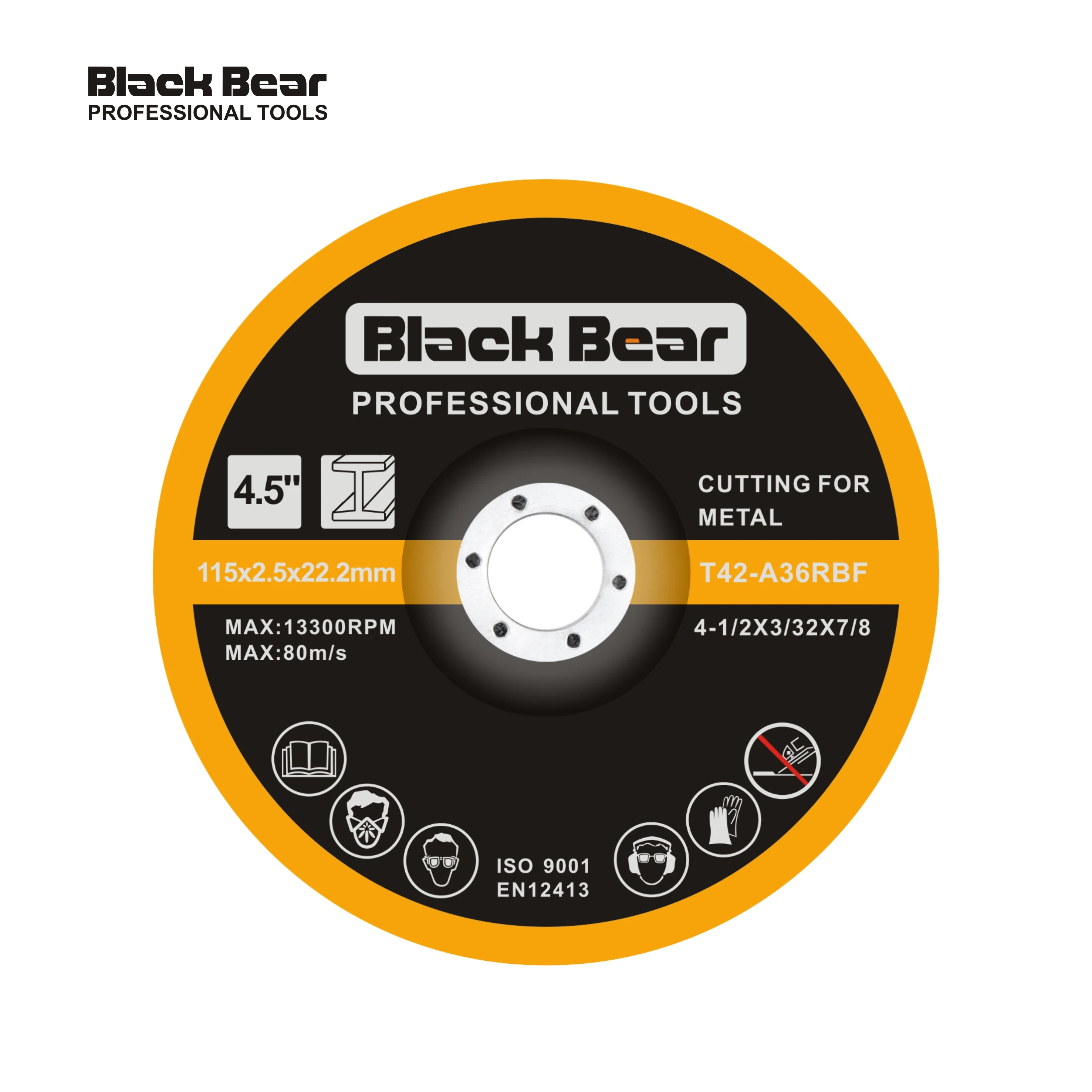 BLACK BEAR 4.5Inch 115MM T42 Cutting disc for metal abrasive cutting disc for inox