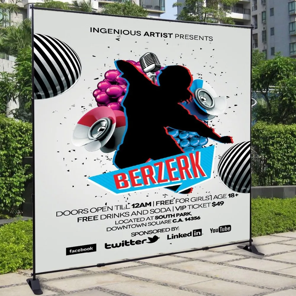 Custom Printing Portable Adjustable Trade Show Fabric Backlit Backdrop Display Custom Printing Portable Adjustable Trade Show