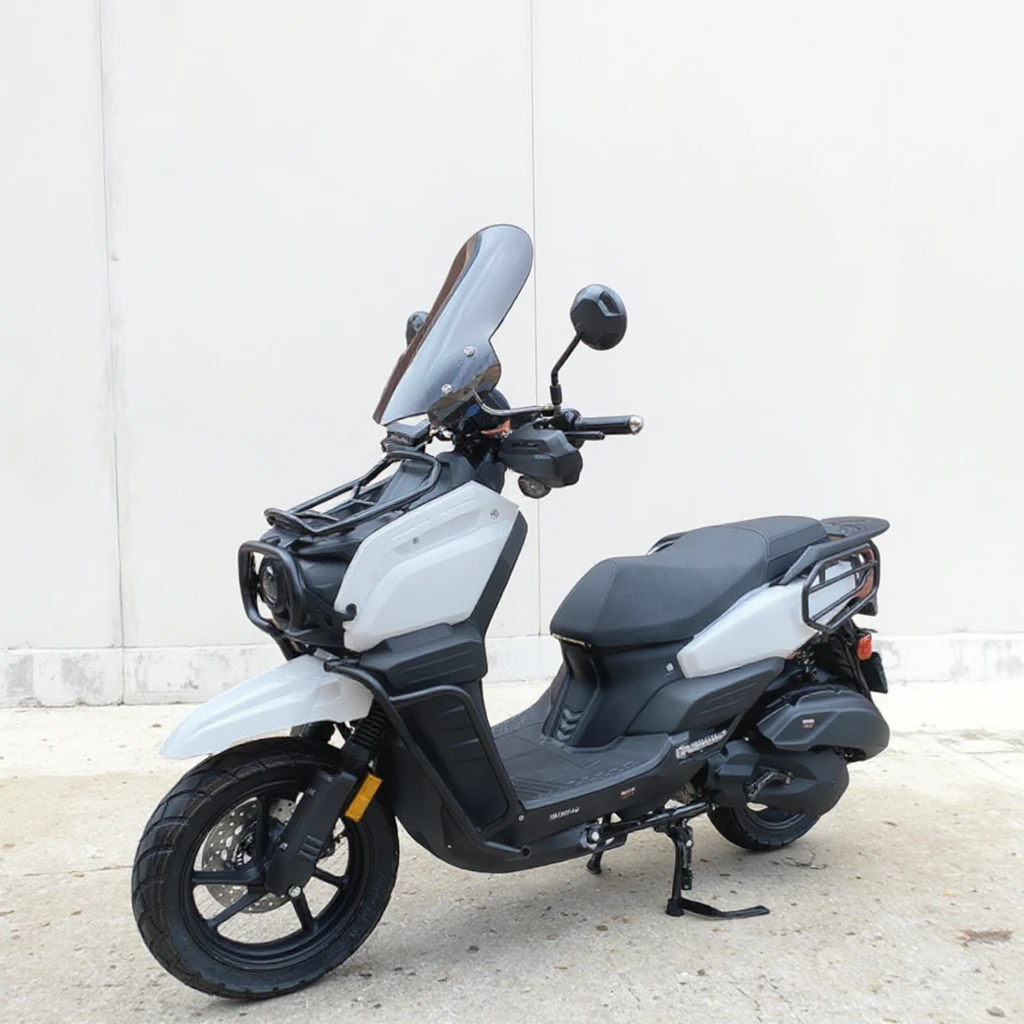 EPA DOT certificate150CC*200CC gasoline scooter 95kmh max speed aircooled engine disc brake powerful gas moped windshield&bumper