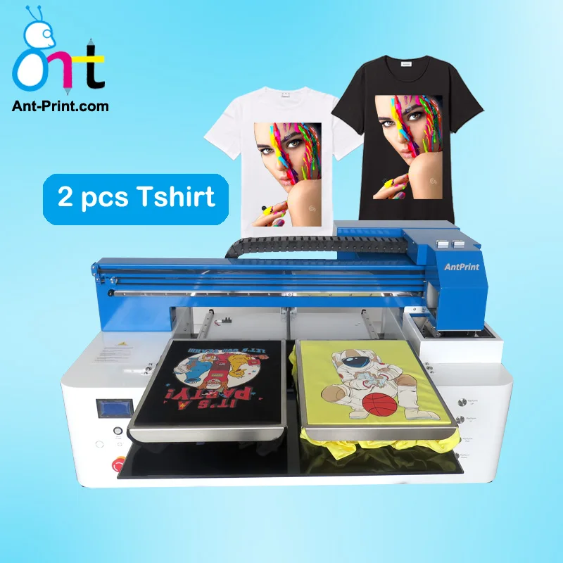 2022 Popular a2 dtf printer 2 tshirt platens printer printing machine with logo custom logo printed also for socks hat bags etc.