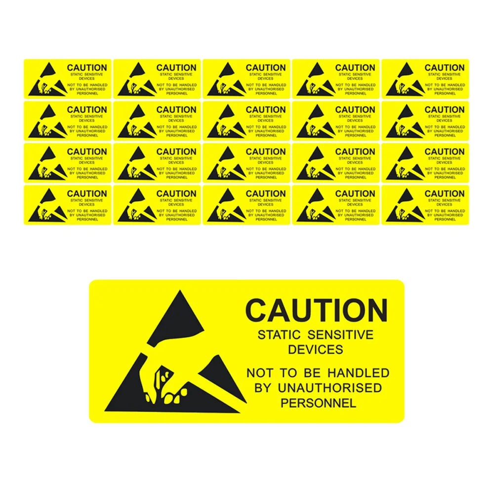 Self Adhesive Yellow Anti-static Warning Label ESD Caution Stickers Electrostatic Sensitive Static Warning Label
