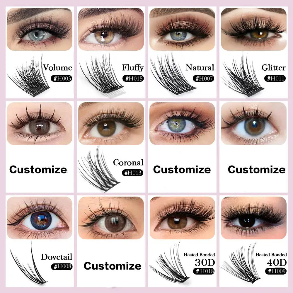 High Quality Lash Clusters DIY Lash Extension Kit Brush and Eyelash Cluster Kit Custom Packaging