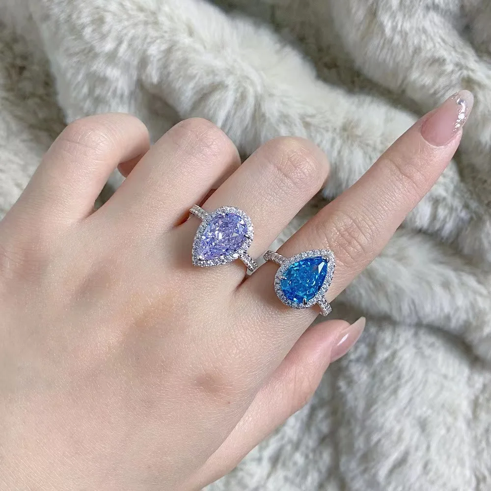 Fashion jewelry fashion jewelry moissanite solitaire ring 925 sterling silver rings moissanite stone ring