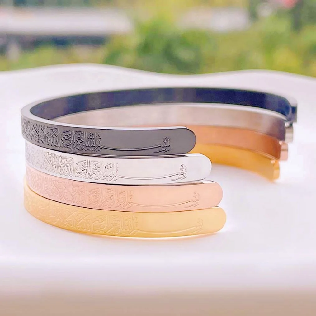 Hiphop Stylish Newest Trendy Popular Adjustable Opening Design Men Women Letter Pattern Bangles for Party