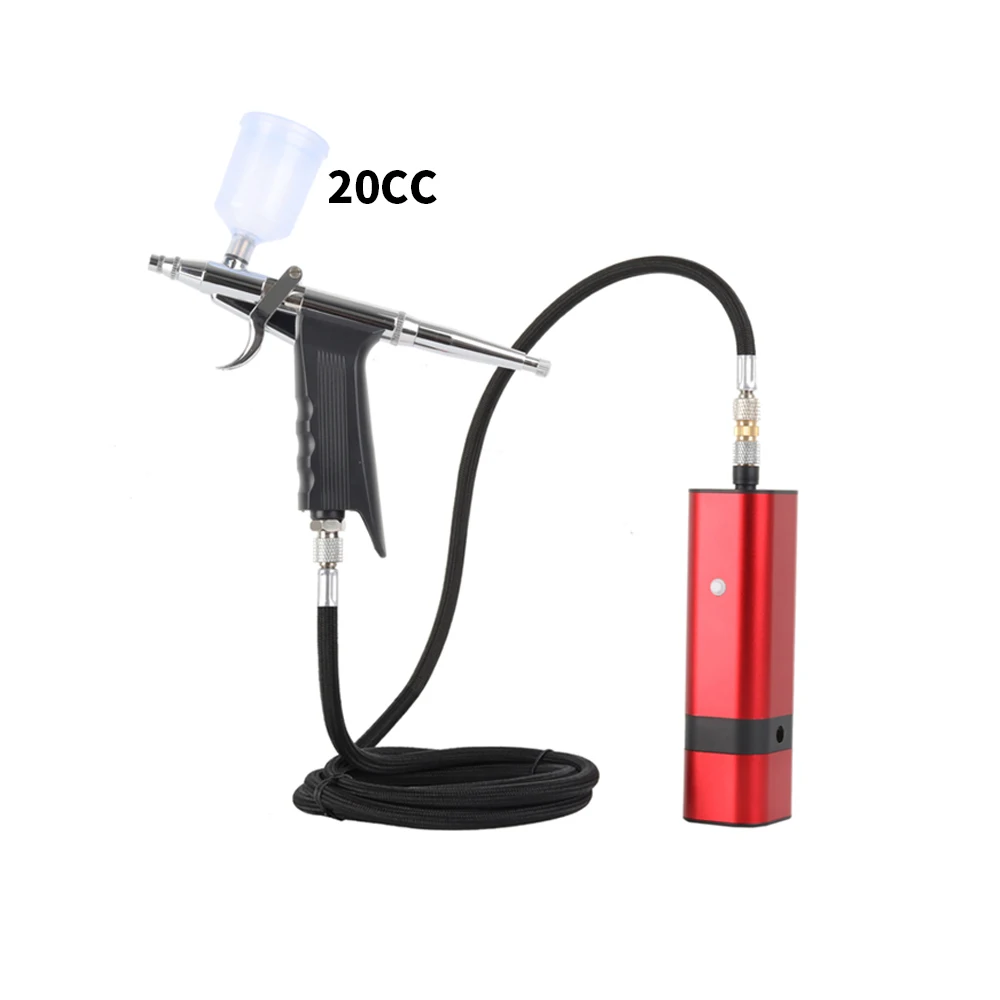 Trigger type high pressure at 30psi cordless airbrush with braided hose for multifunctional use