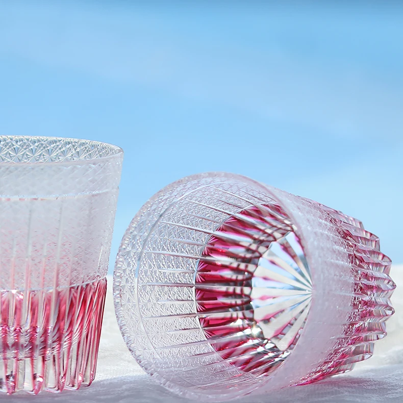 Ручной выдувной 320 мл роскошный старомодный стеклянный стакан двойной прозрачный классический деловой дизайн розовое вино виски водка высокого качества