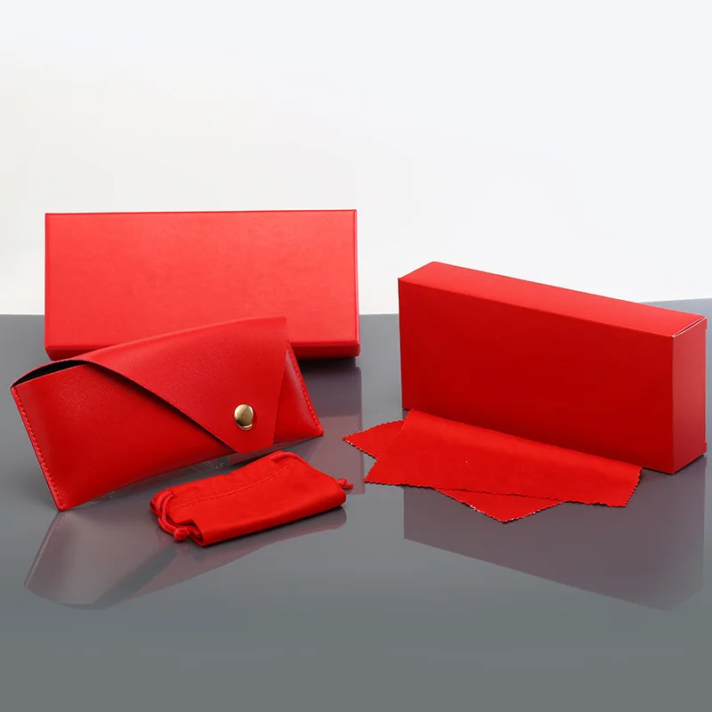 2022 Fashion Men Women Portable Glasses Case PU Leather Foldable Glasses Box For Eyeglass Oversize Sunglasses Bag 1 Pc