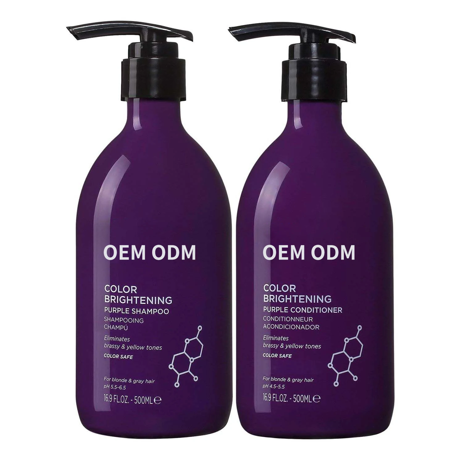 Factory Manufacturer Silver Purple Shampoo Color-Protection Remove Brassiness for Blonde and  Gray Hair