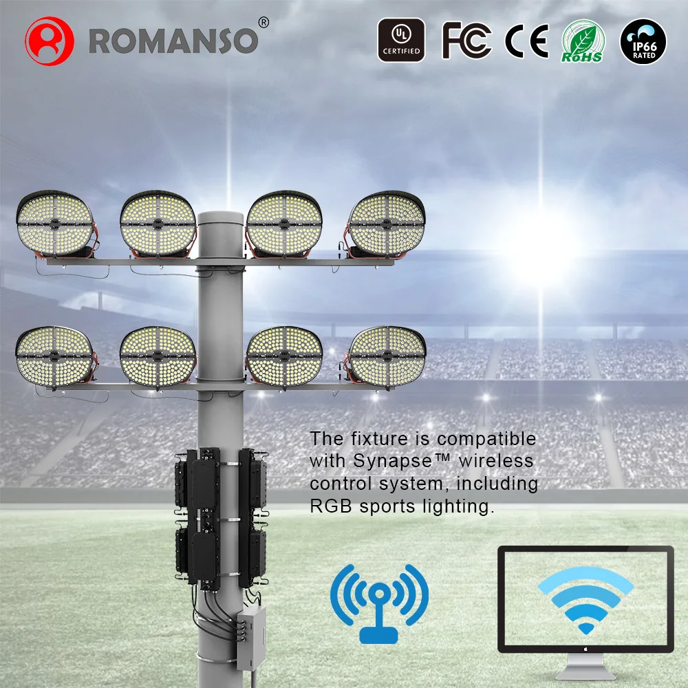 Romanso LED High Mast Light ETL DLC IP66 Waterproof Football Field Lighting 5 Years Warranty Sports Light LED