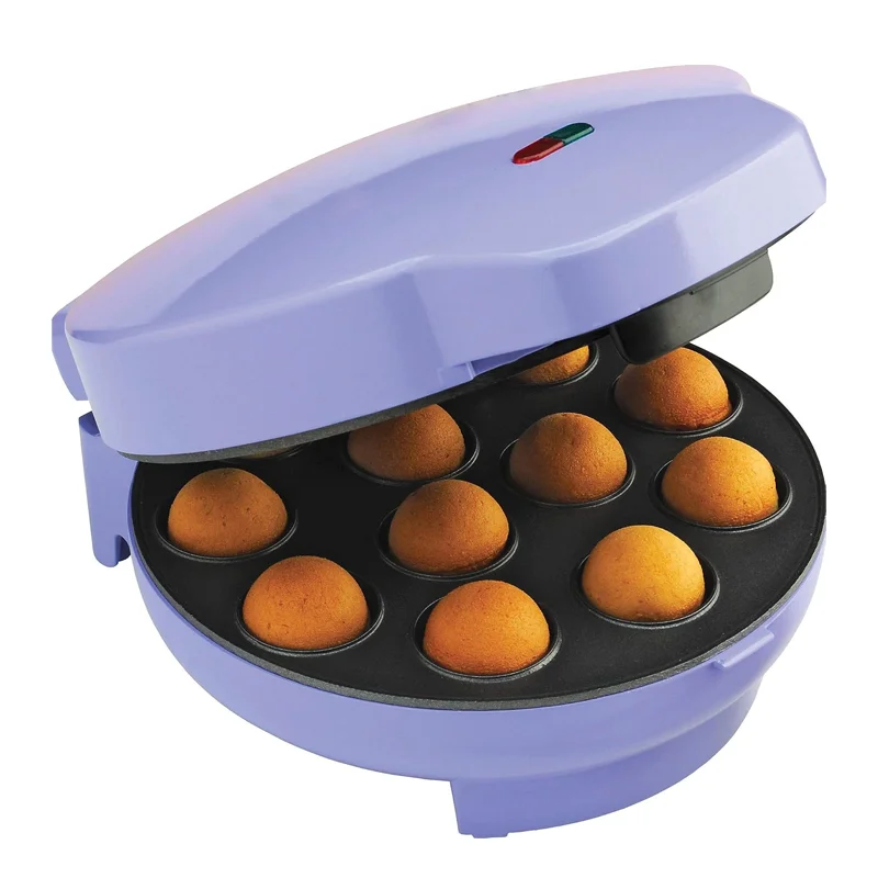800W Hot New Selling Mini Cake Pop Maker Machine with Non-Stick Baking Plate, Makes 12 Cake Pops, Birthday Holiday Festival Gift