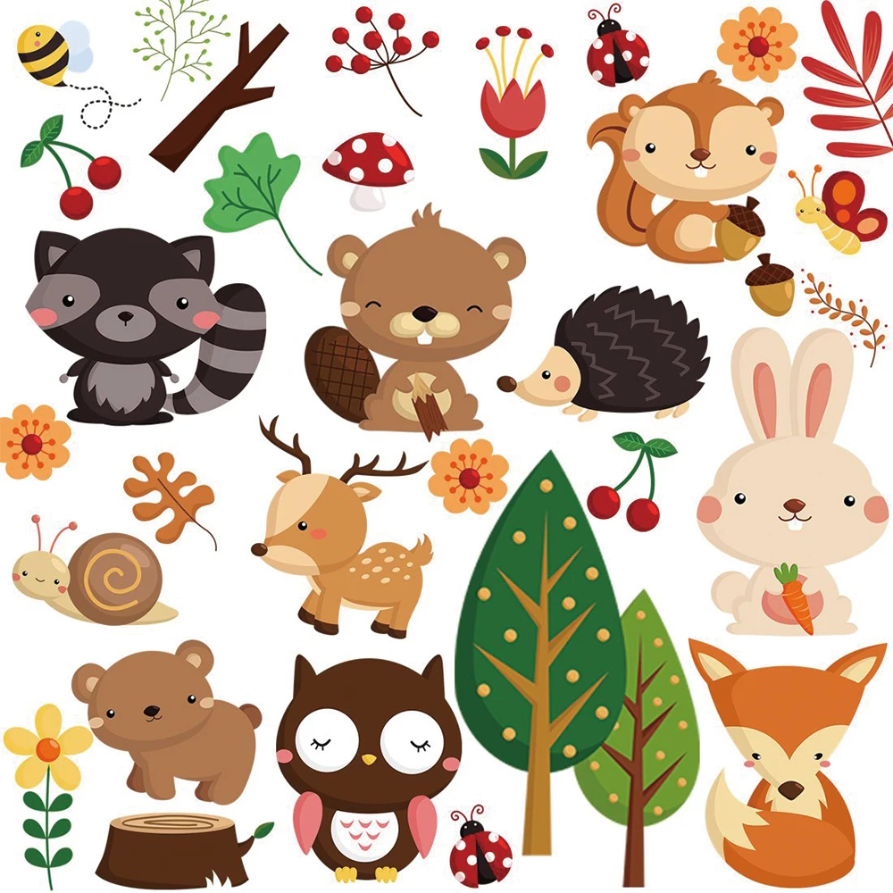 Decorative Cartoons And Trees Customized Child Room Animal Giraffe Wall Sticker