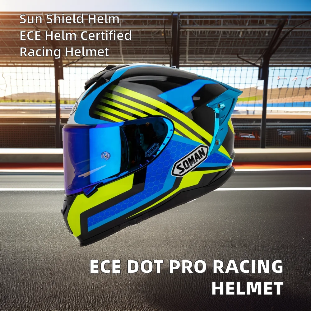 ECE DOT Certified Full Face Profional Motocross Racing MTB ATV Helmet Anti-Fall ABS Material Motorbike Riding New Condition