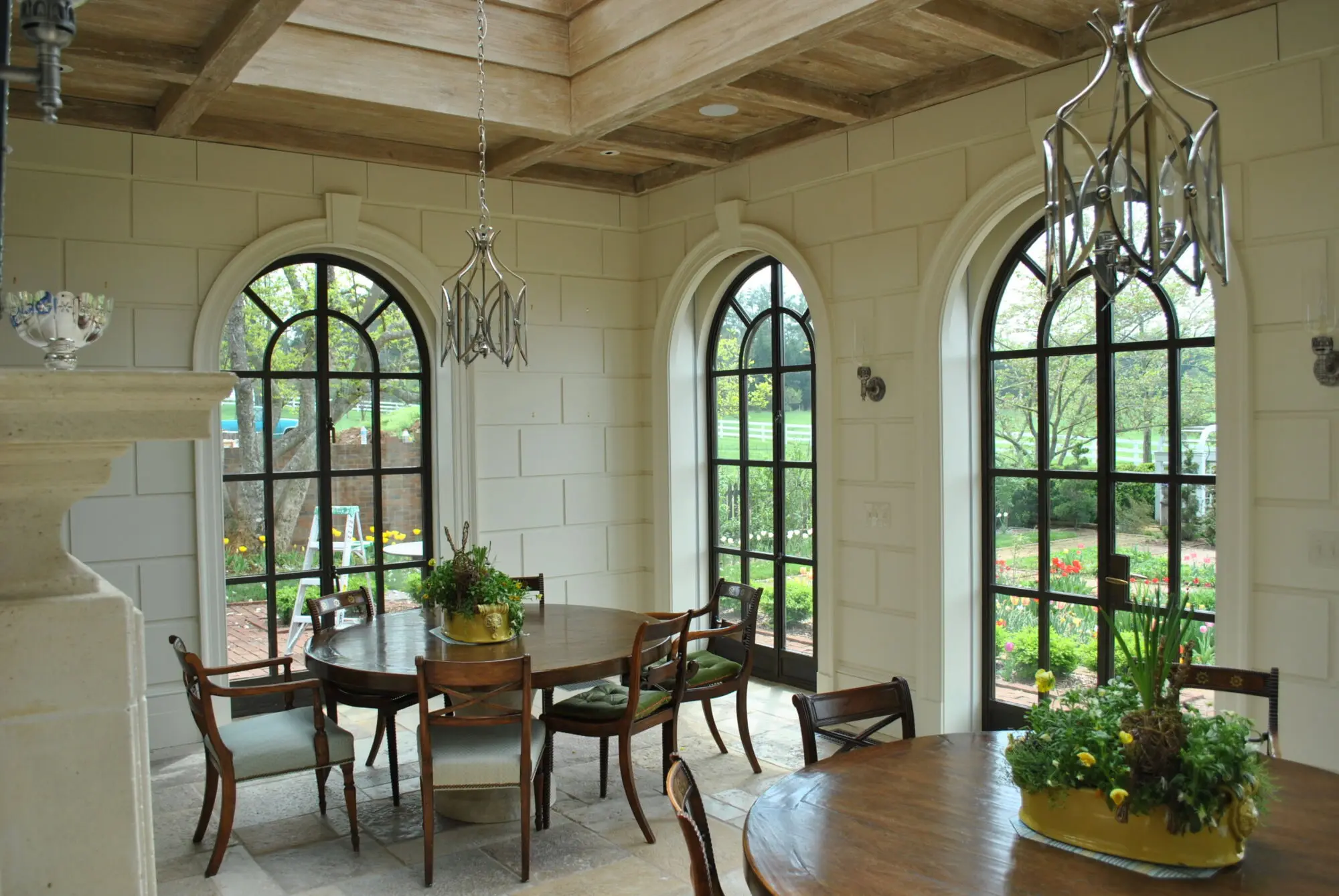 Arched French Design Interior Modern Iron Steel Waterproof Thermal Break Double Tempered Glass Casement Door