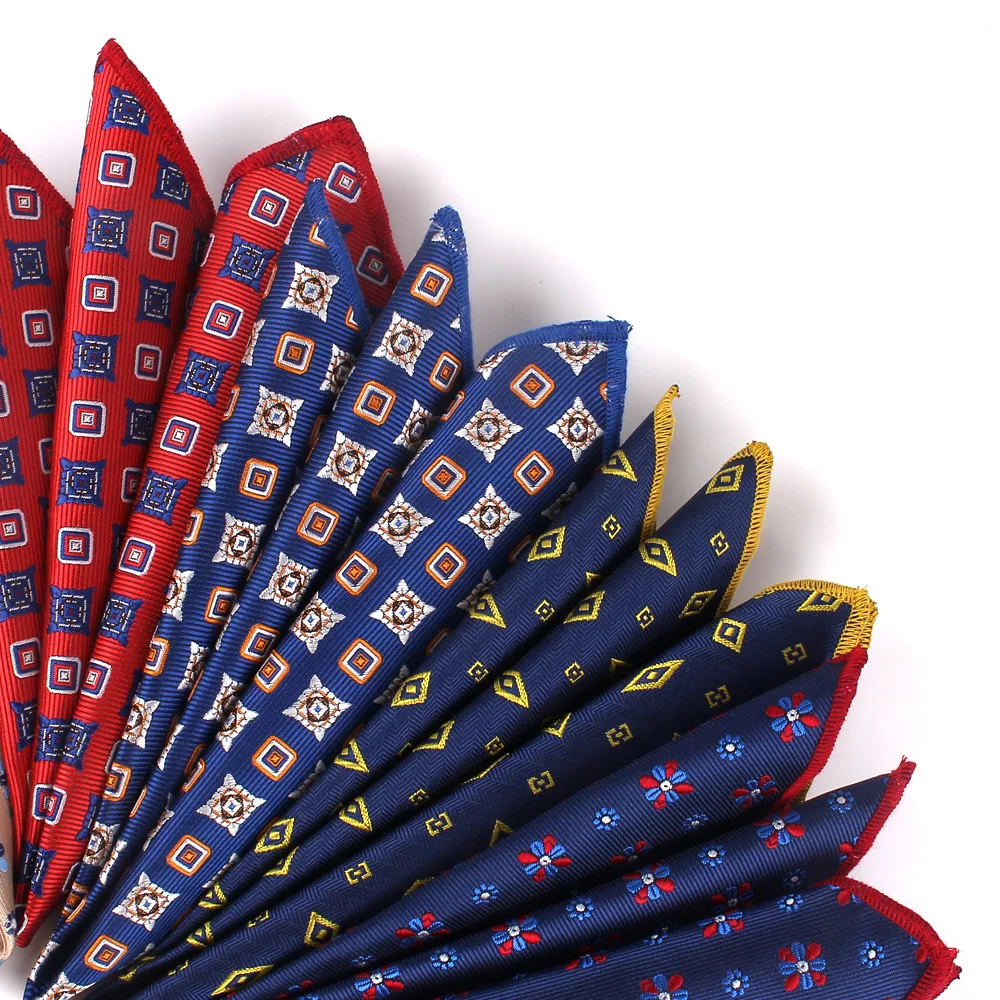 Royal Blue High Density Men Suit Hand Rolled Silk Solid Pocket Squares for Wedding