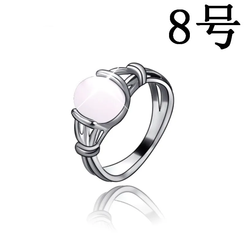 Popular Fashion Ring Women Movie Film Jewelry Twilight Saga Bella Natural Opal Silver Ring Korea Ring
