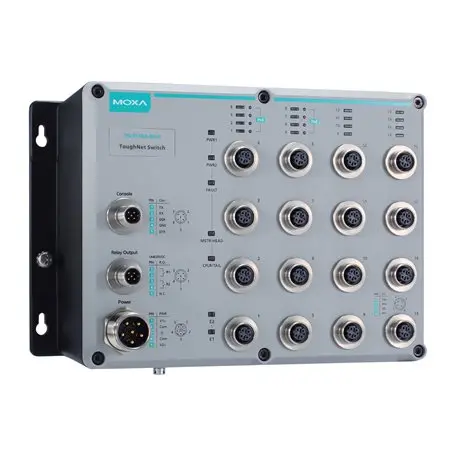 MOXA TN-5500A серии EN 50155 8-18-портовые коммутаторы Ethernet с до 8 портами PoE и 2 гигабитных портов