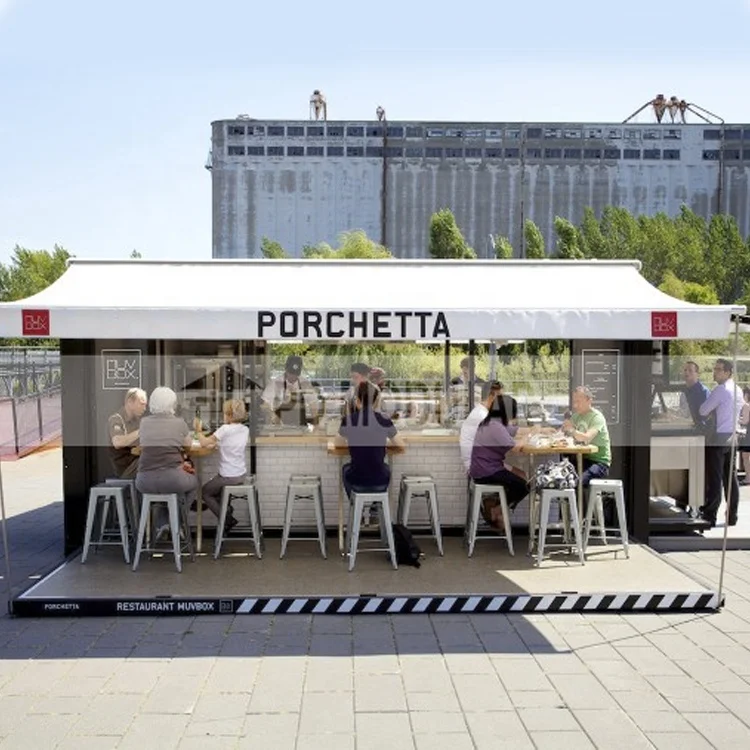 Movable container house and expandable folding sea shipping container coffee shop store for outdoor activities