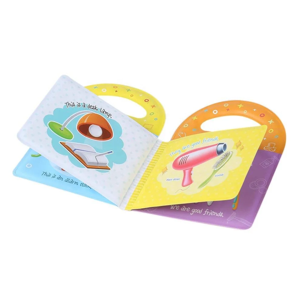 Round plastic Eva learning vinyl educational soft brand new baby bath books plastic coated